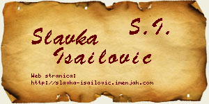 Slavka Isailović vizit kartica